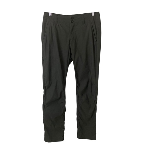 PrAna Alana Nylon Pants Charcoal Grey Sz 10 Outdoor Hiking Roll Up Leg Sporty - Picture 2 of 15